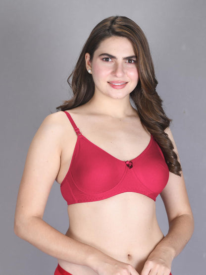 Lux Venus Comfortable Tees Bra With Adjustable Strap Fuschia