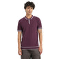 Nobero MenS Self Design Regular Fit Polo Shirt (1M-Twpo-R0028_Midnight Plum