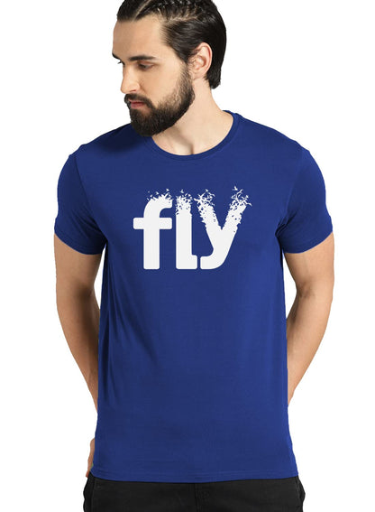 ADRO Men's Printed Cotton T-Shirt | Regular Fit | Round Neck | RNR-M-FLY-RB