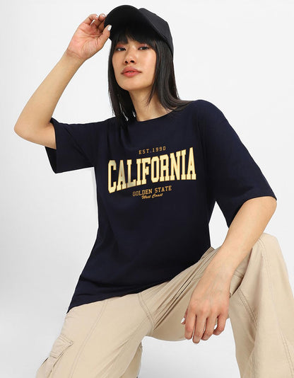 Juneberry Round Neck Drop Shoulder Round Neck Black & White Graphic Printed Pure Cotton Oversized Baggy Fit Half Sleeve T-Shirt