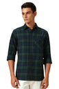 Dennis Lingo Men Flannel Check 100% Cotton Relaxed Fit Full Sleeves Shirts Teal