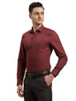Turtle Men 100% Cotton Printed Slim Fit Red Formal Shirt