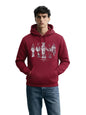The Indian Garage Co Mens Oversized Fit Long Sleeves Hooded Applique Hoodie