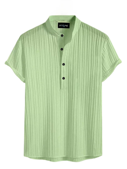 Deelmo MenS Regular Fit Solid Pattern Polyester Blend Shirt With Spread Collar Half Sleeve And Standard Length | Shirt For Man