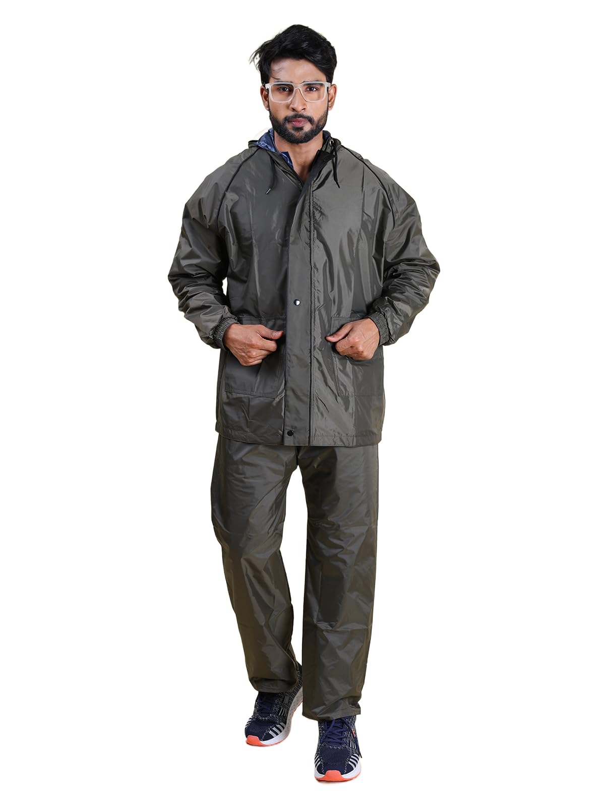 Rupa Rainwear for Men, Waterproof Nylon Blended Rain Jacket with Pants and Carry Bag,Pack of 1