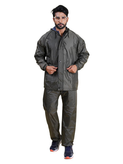 Rupa Rainwear for Men, Waterproof Nylon Blended Rain Jacket with Pants and Carry Bag,Pack of 1