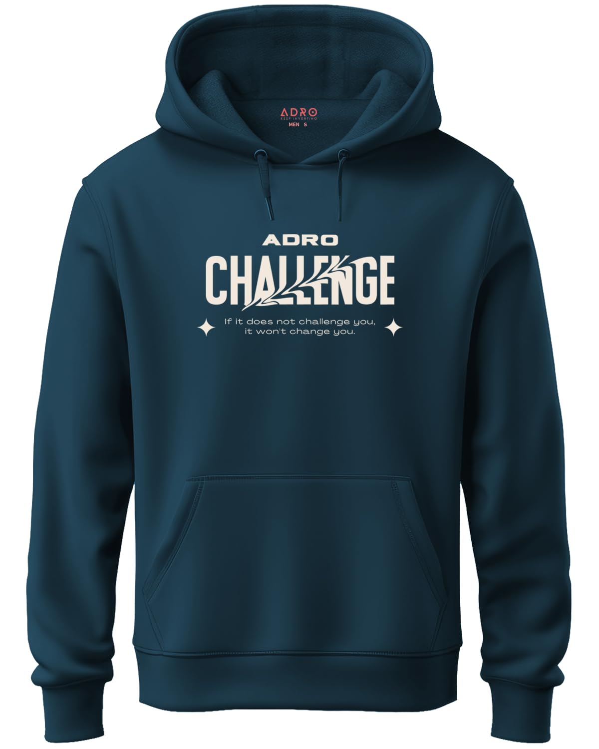 ADRO Mens Abstract Design Backside Printed Hoodies in Premium Cotton Fleece 340 GSM (H23-M-CHL-SB_Teal)