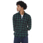 Campus Sutra Mens Green & Blue Checked Colour-Blocked Button Up Shirt Regular Fit for Casual Wear | Stylish Modern Clothing Shi
