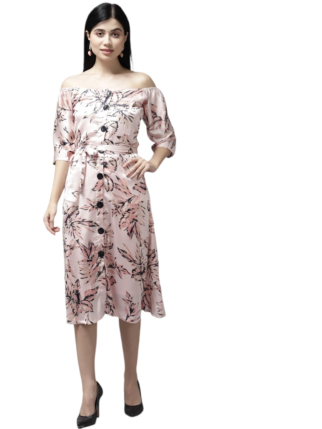 Aarika Womens Pink Color Georgette Dress (SP-DR-AW-527-PINK-XL)