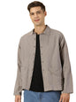 Thomas Scott Oversized Linen Double Pocket Solid Shirts for Mens Grey