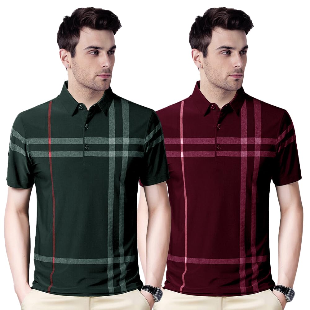 Nobel Monk MenS Regular Fit Polo T Shirt |Half Sleeves |Collar Tshirts |Casual T-Shirt For Men