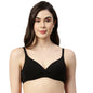 Enamor A039 Perfect Coverage Supima Cotton T-Shirt Bra- Padded Wirefree & Medium Coverage BLACK