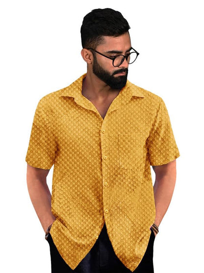 Pinkmint Shirt Combo for Mens l Stylish Half Sleeve Popcorn & Printed Shirt Combo l Beach Wear l Regular Home Wear (Pack of 3)