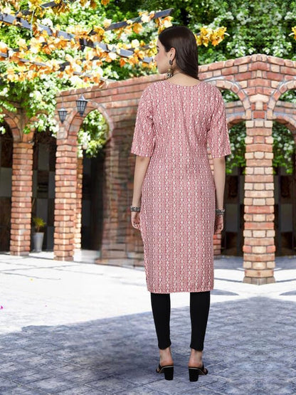 Pinkmint Crepe Printed Kurti For Womens College Wear Kurti Festival Wear Kurti For Women (Pack Of 5)