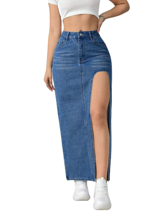 Greciilooks Denim Cotton Western Skirt Women