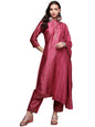 anubhutee Women's Handwork Silk Blend Kurta Set with Trousers and Dupatta