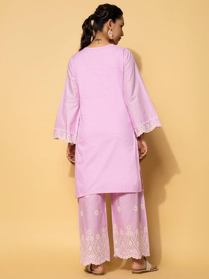 Libas Womens Embroidered Cotton Co-Ord Set For Women