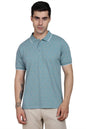 Dennis Lingo Mens Cotton Sea Green Micro Print Polo T-Shirt