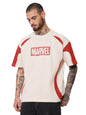 The Souled Store Official Marvel : Logo Mens and Boys Oversize Fit Half Sleeves Cotton T-Shirt