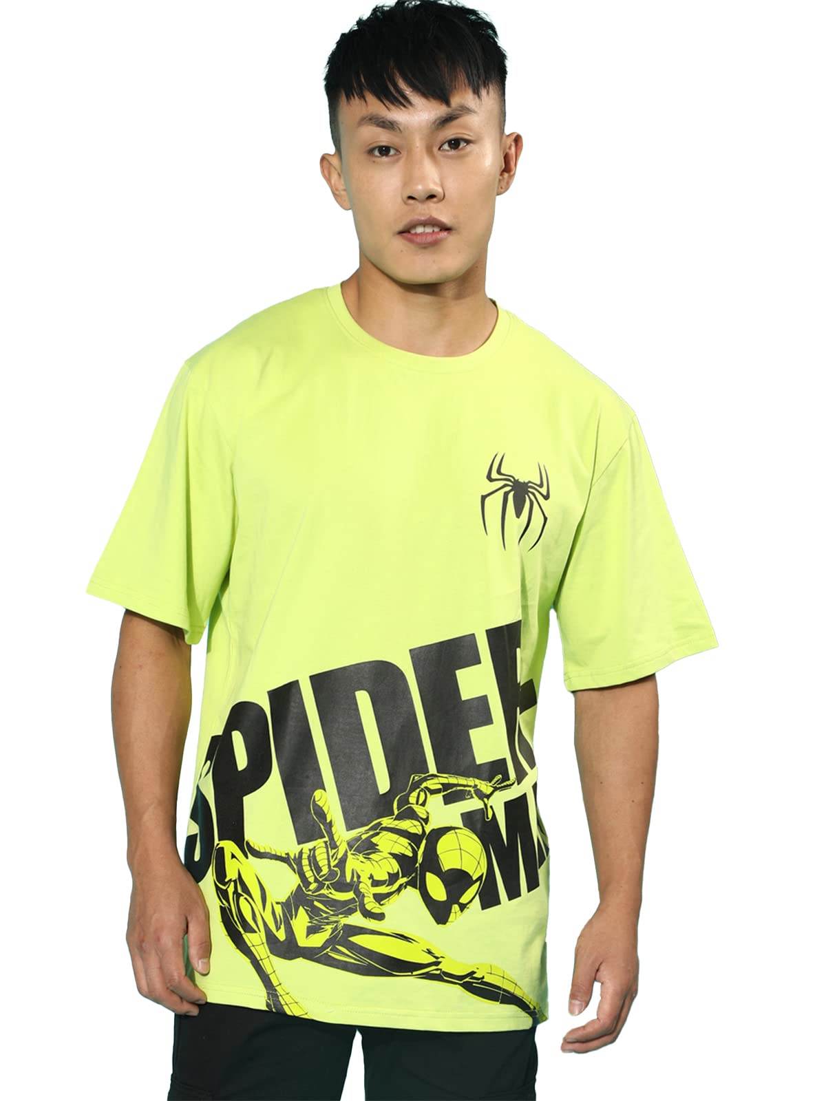 Veirdo Mens Cotton Lemon Oversized Fit Typographic Printed Short Sleeve T-Shirt
