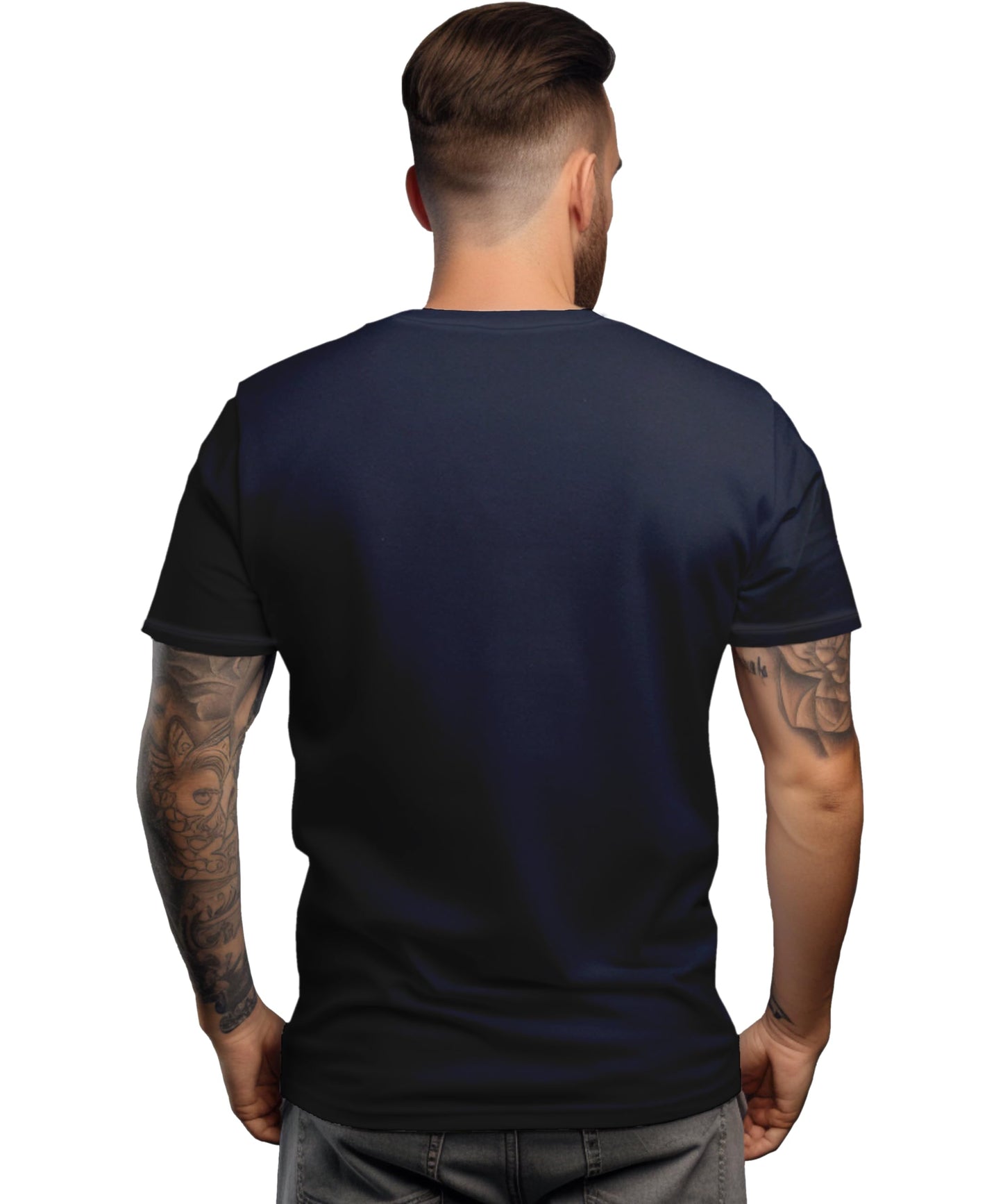 Peppyzone Mens Regular Fit T-Shirt (PZ-Skull458_Navy Blue