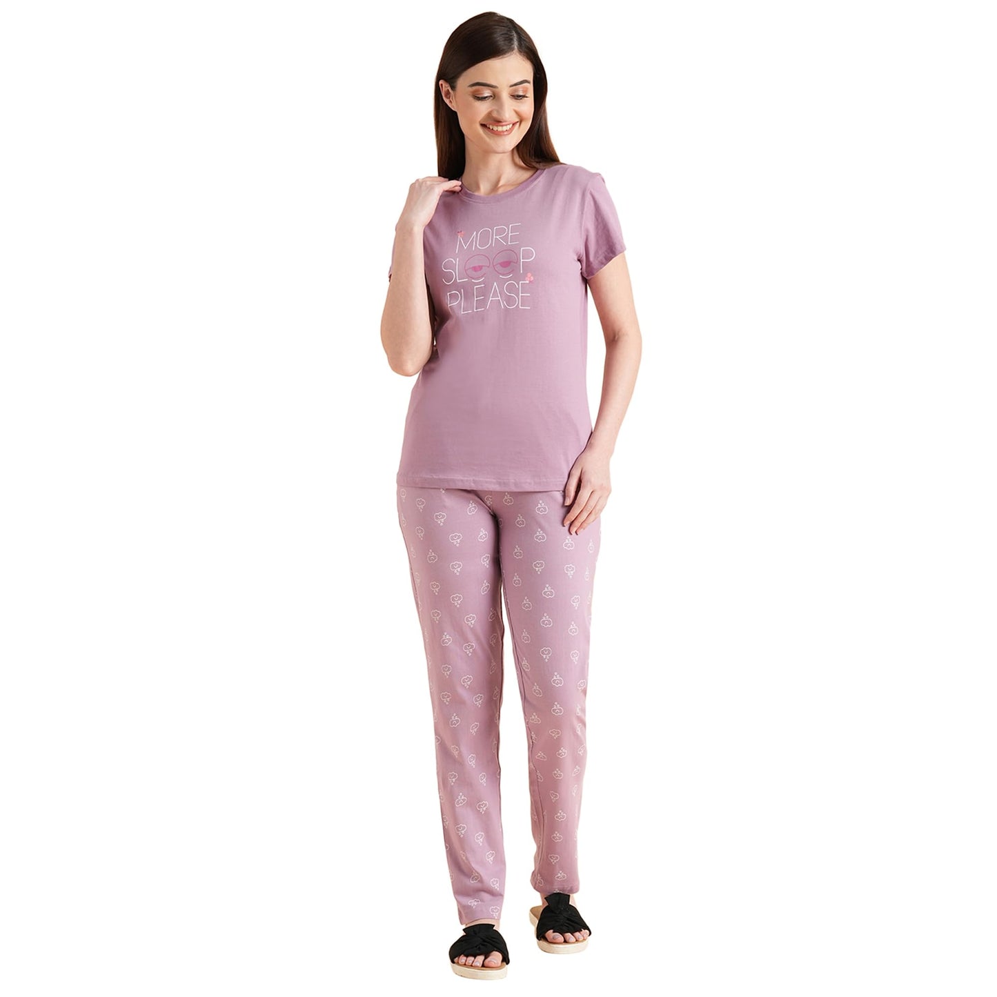 Sweet Dreams Women Typographic Pyjama Set