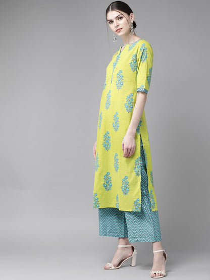 Libas WomenS Cotton Kurta Sets (20197_Green