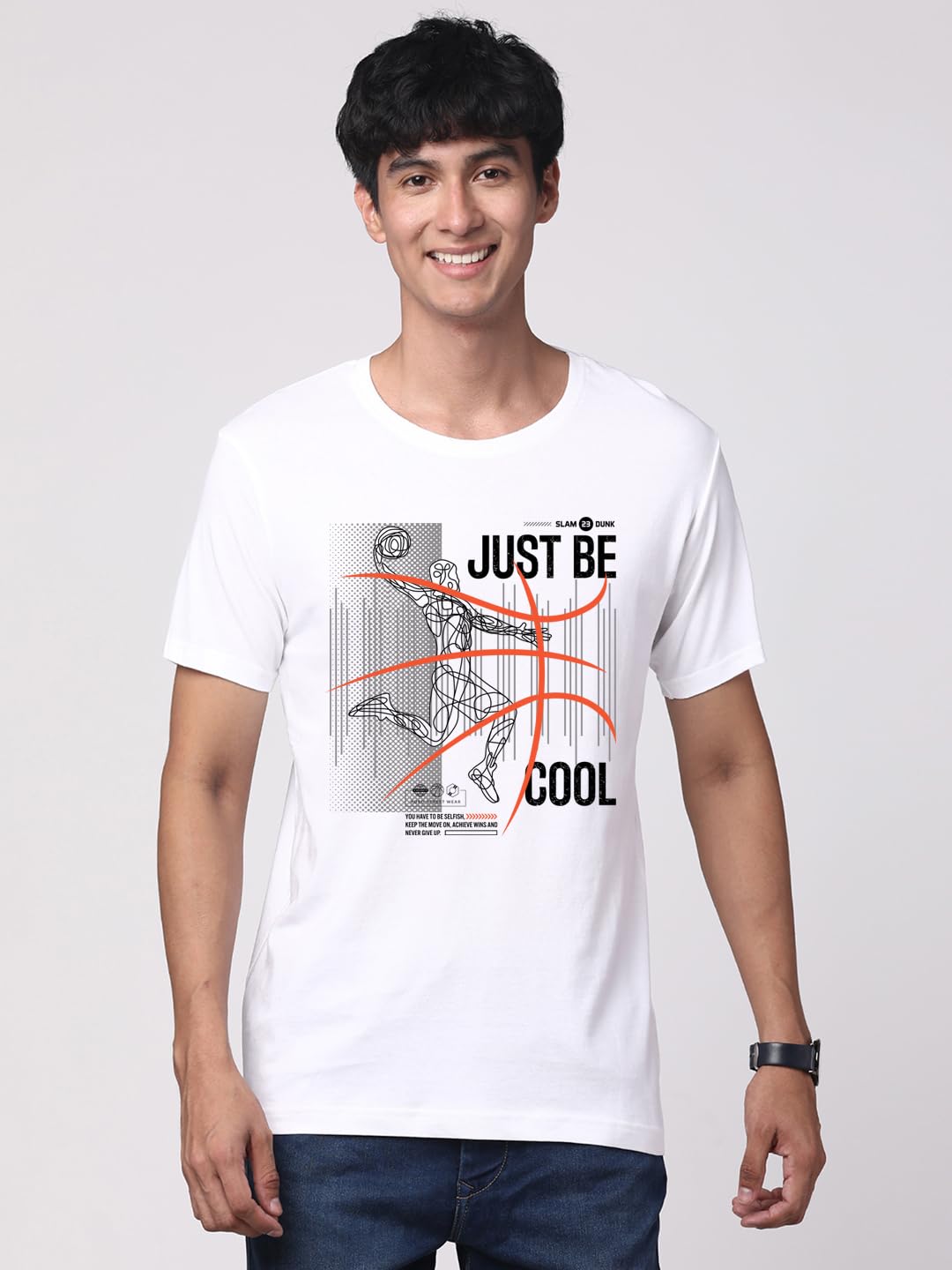 ADRO Men's Graphic Printed 100% Cotton T-Shirt - Regular Fit, Printed T-Shirts for Men (RN24-BCL-WH_White)