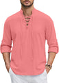 Macsivo Cotton Solid Casual Short Kurta For Men Pink