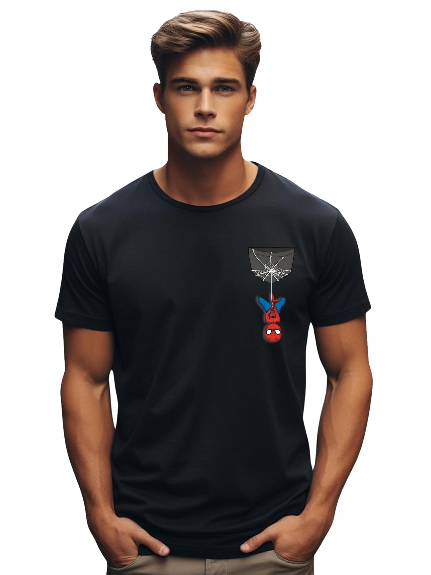 ADRO Tshirt for Men | Anime T Shirt for Men | 100% Cotton Tshirt | Graphic Printed T-Shirt | Chest Printed Tshirt | Spiderman Ts