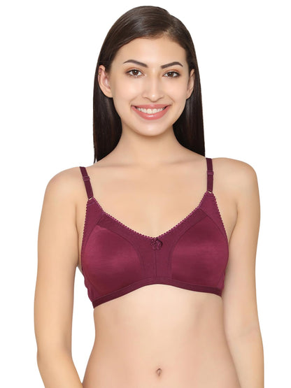 Clovia Cotton Rich Non-Wired Spacer Cup T-Shirt Bra (BR1448P12_Purple_40B)