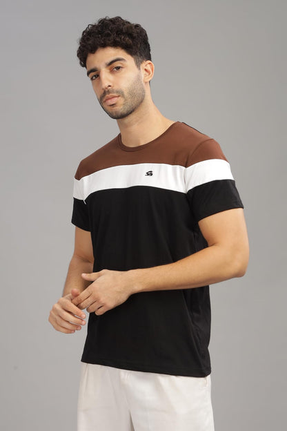 ADRO Tshirt for MenMulti Color T-Shirt for MenCotton T-ShirtMens TshirtRN8-24-BRWHBL