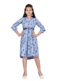 Aarika Girls Skater Regular fit Cotton Middi(MD-1679-Blue-34)