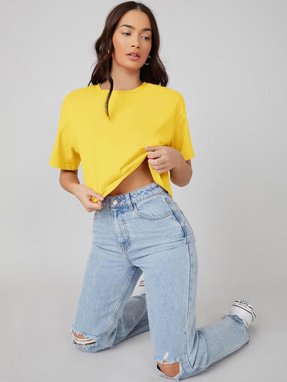 Kotty WomenS Solid Cotton Blend T-Shirt