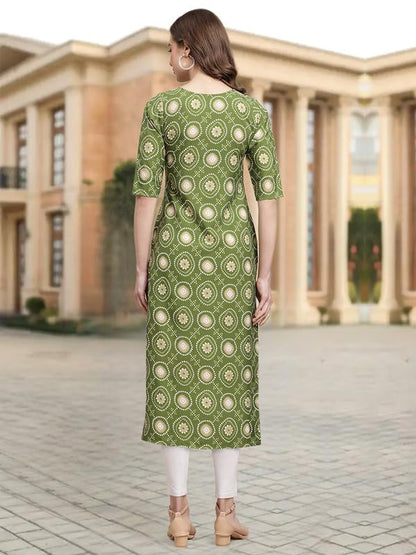 Pinkmint Crepe Digital Printed Kurti For Womens Straight Kurti For Women (Pack Of 5)