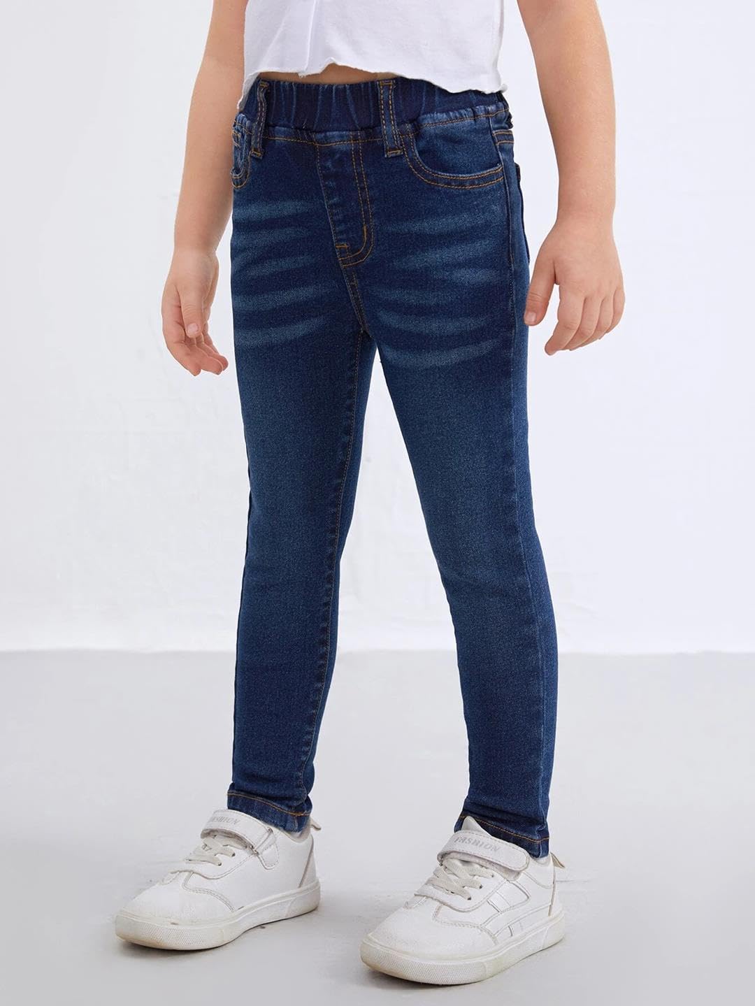 Kotty Girls Skinny Fit Solid Jeans Oxford Blue