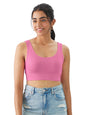 The Souled Store Solids: Flamingo Pink Women and Girls Pull On Cotton Blend Bralette Top