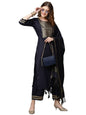 GoSriKi Women's Cotton Blend Solid Straight Kurta with Palazzos & with Dupatta (Wukis-GS)
