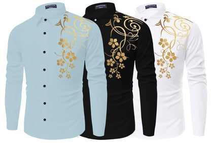 Zartha Combo Of MenS Regular Fit Cotton Polyester Blend Full Sleeve Casual Shirts (Pack Of 3)