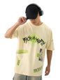 The Souled Store Official Rick & Morty: Interdimensional Men and Boys Short Sleeve Round Neck Yellow Graphic Printed Cotton Over