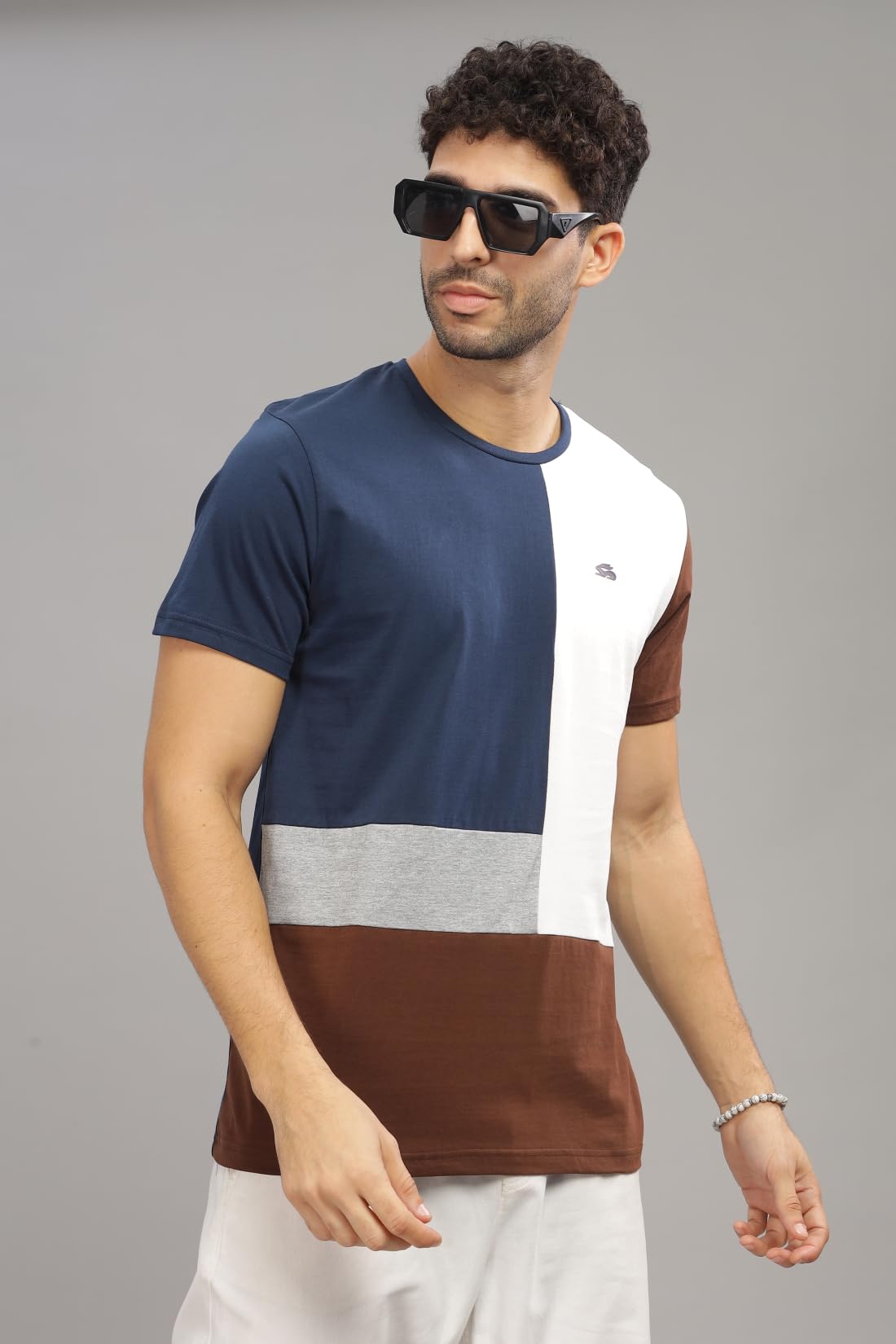 ADRO Tshirt for MenMulti Color T-Shirt for MenCotton T-ShirtMens TshirtRN8-24-SBWHBR