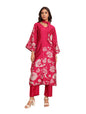 Varanga Women Fuchsia Pink Floral Printed Gota Detail Flared Sleeve Kurta With Solid Trouser  Stylish Ethnic Set