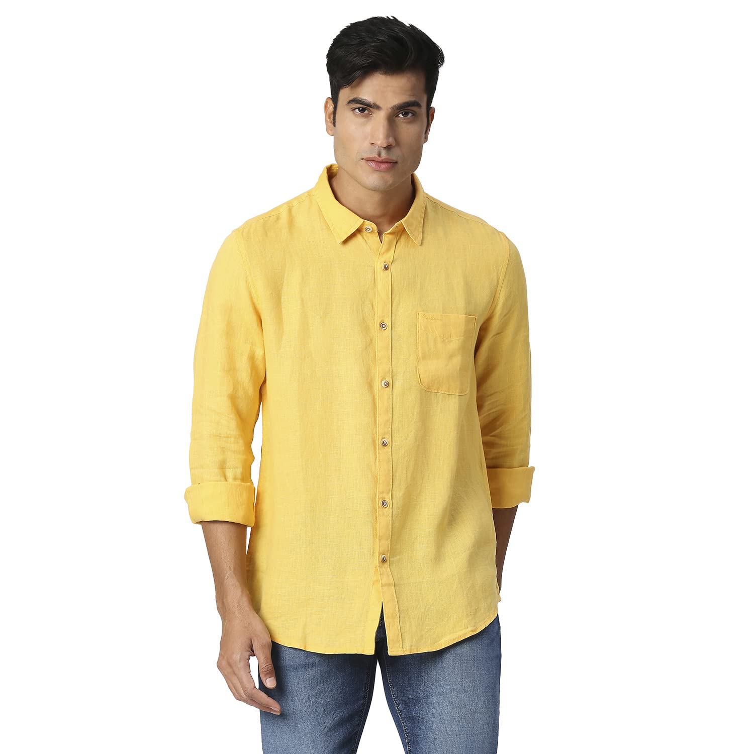 Pepe Jeans Linen Mens Regular Fit Shirt (Pm308002803Xl_Off White Xl)