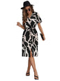 Shasmi WomenS & GirlS Black Dress For Women L One Piece Dress For Women L Beach Dress For Women, Solid Printed Tie Front Colla