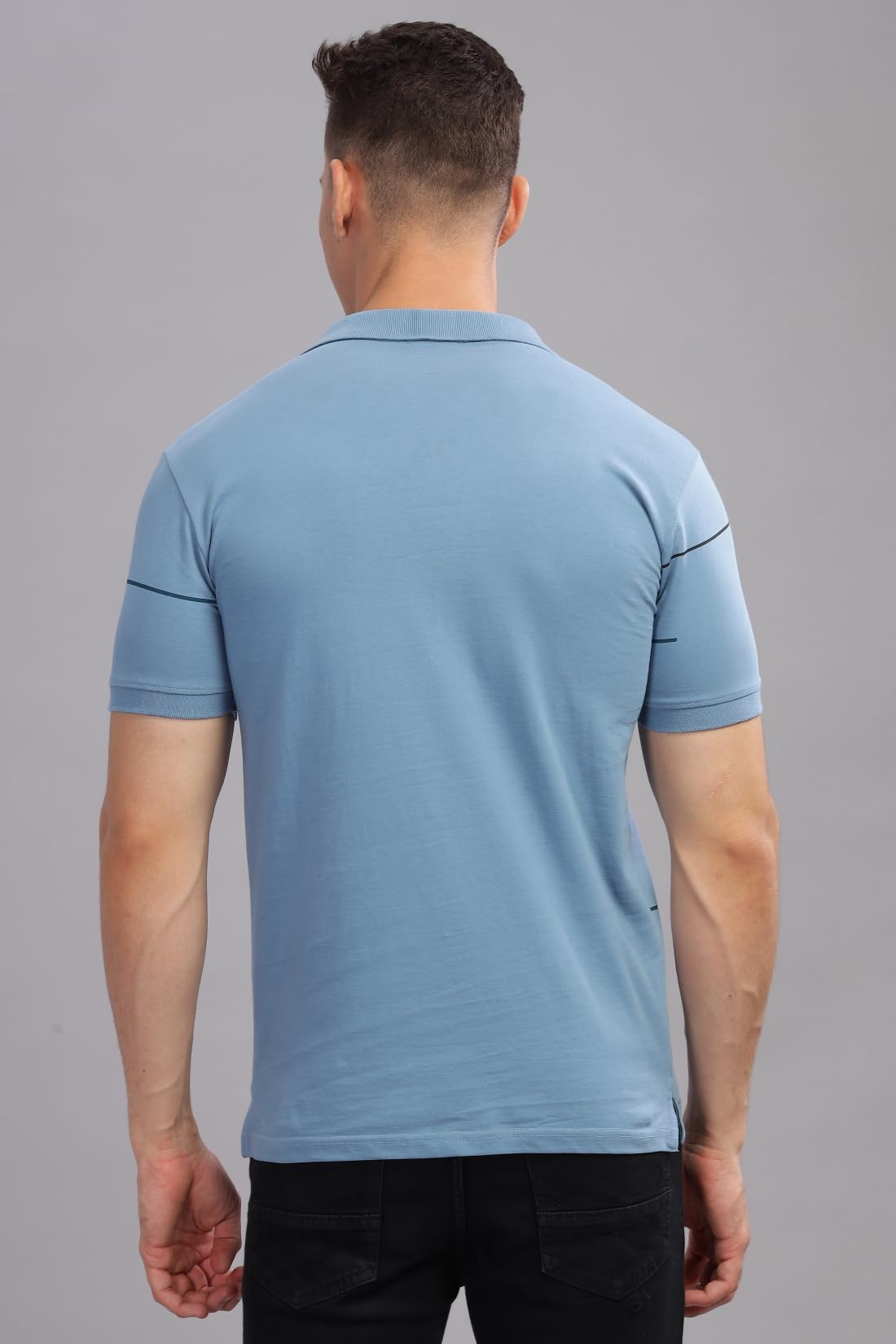 ADRO Regular Fit Polo T-Shirt for Men| Printed Polo T-Shirt | Cotton Polo T Shirt Also in Plus Size|Pnop24-L1-Sksbbl
