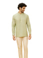 Manyavar Mens Green Cotton Short Kurta