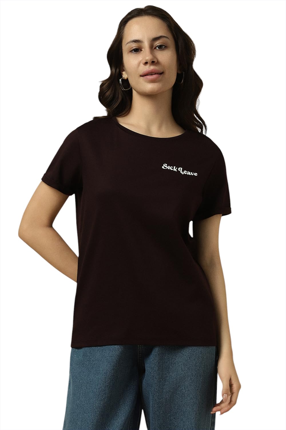Allen Solly Women Regular Fit Printed Casual Short Sleeve T-Shirt