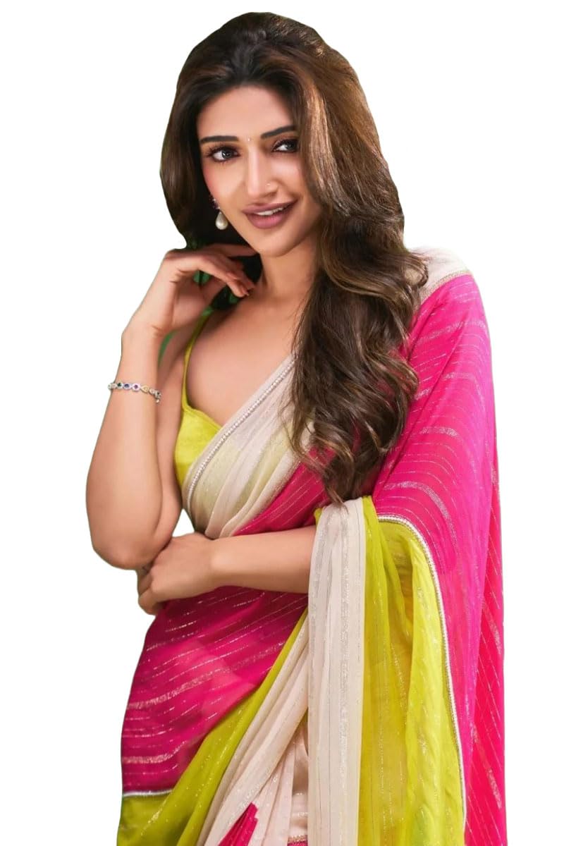 ANNI DESIGNER Womens Cotton Multicolor With Zari Stripes Padding || Ideal For Birthday Wear, Office Wear, Weddings & Festive Ce