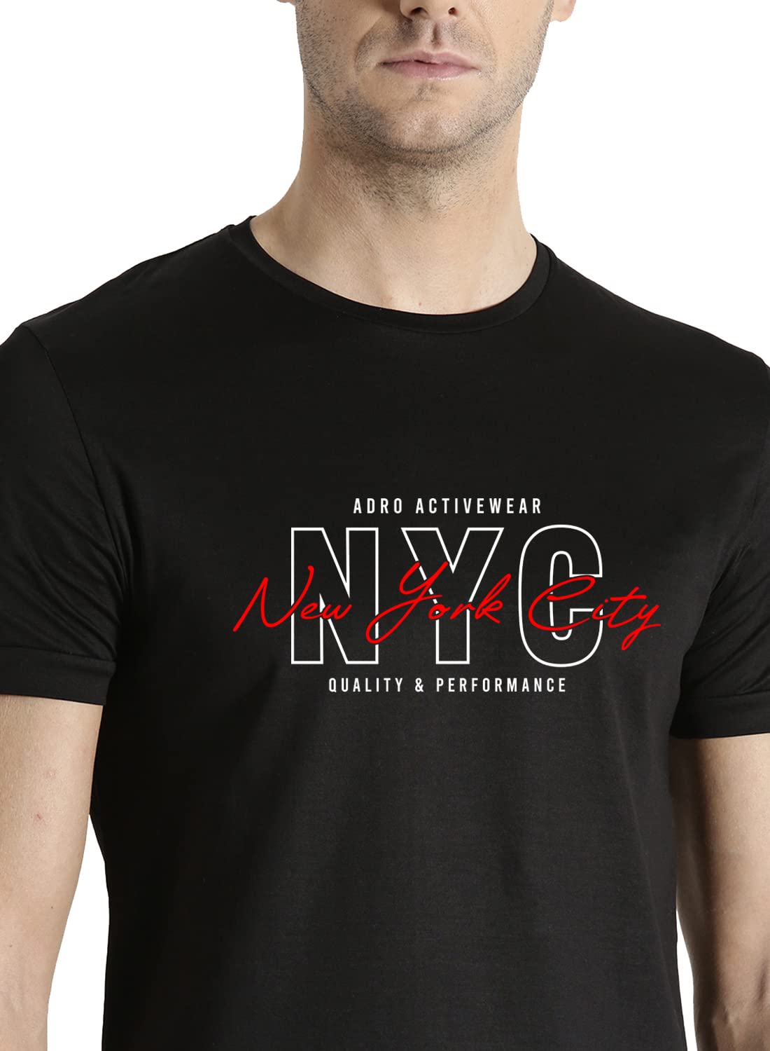 ADRO Mens NYC Cotton T-Shirt (RN22-03-NYC-BL_Black)