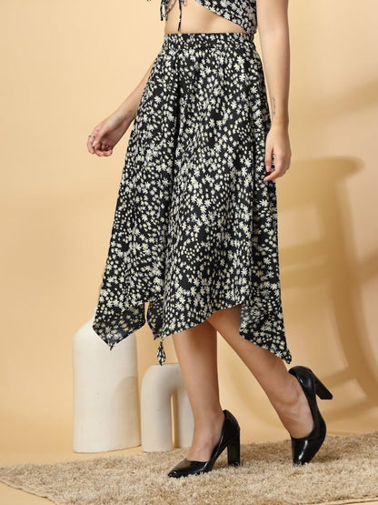OOMPH! Long Skirts for Women Black - msk173